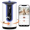 2K Pet Camera Security Dogs Camera On Device AI Tracking and Pet Monitoring 360 View with Treat Dispenser Local Storage 2 Way Audio Phone App Motion Only Alert Blue