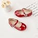 Otter MOMO Toddler/Little Girls Flower Girl Ballerina Flats Shoes Slip-on School Party Red Dress Shoes Size 5
