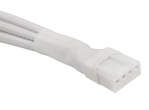 Miniatura 7 de 2 piezas de cable divisor de ventilador PWM de 1 a 3 4 pines, cable de extensión de alimentación de ventilador de PC trenzado con funda, 10.5