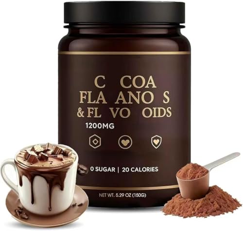 Poudre de cacao flavanols 1200 mg qui améliore l'énergie et la concentration