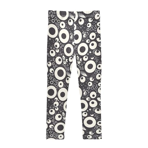 KLL Black and White Evil Eyes Toddler Girl Cotton Pants Casual High Waisted Activewear Sports2