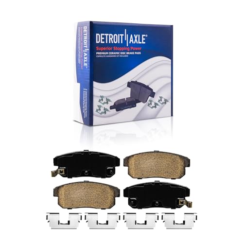 Image of Detroit Axle - Brake Pads for 02-06 Nissan Sentra Front and Rear Ceramic Brake Pads with Hardware 2002 2003 2004 2005 2006 Replacement
