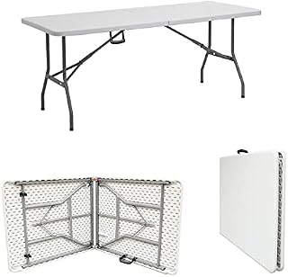 Janoon 5FT Folding Trestle Table for Indoor Outdoor Catering,Camping and Picnic Party