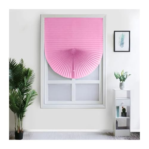 LNNXSZ Plissee Ohne Bohren Selbstklebende Plissee-Jalousien, Faltbare Vliesvorhänge for Küche, Balkon, Jalousien, Heim-Verdunkelungsjalousien for Fensterdekoration(Pink,S 60X150cm)
