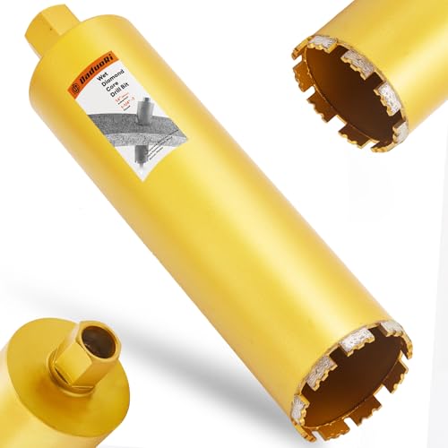 Image of 3 1 /2 Inch Wet Core Drill Bit, 3.5 inch Core Bits for Concrete, 1-1 /4 inch-7 Thread, 14 inch Drilling Depth Diamond Core Drill for Concrete with Rebar, Masonry, Brick Block,Cement, Stucco, Stone (89mm)