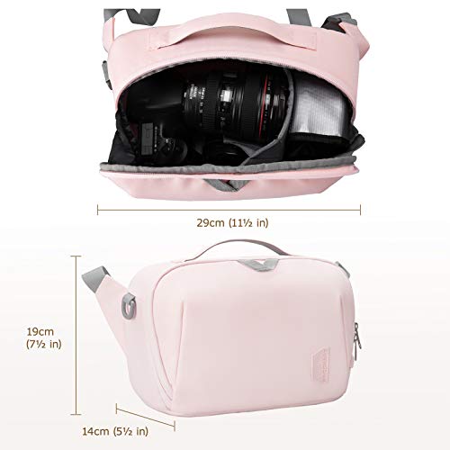 Bagsmart Camera Bag, Dslr Camera Bag, Waterproof Crossbody Camera Case With Padded Shoulder Strap, Anti-Theft Camera Shoulder Bag, Pink #TOP1