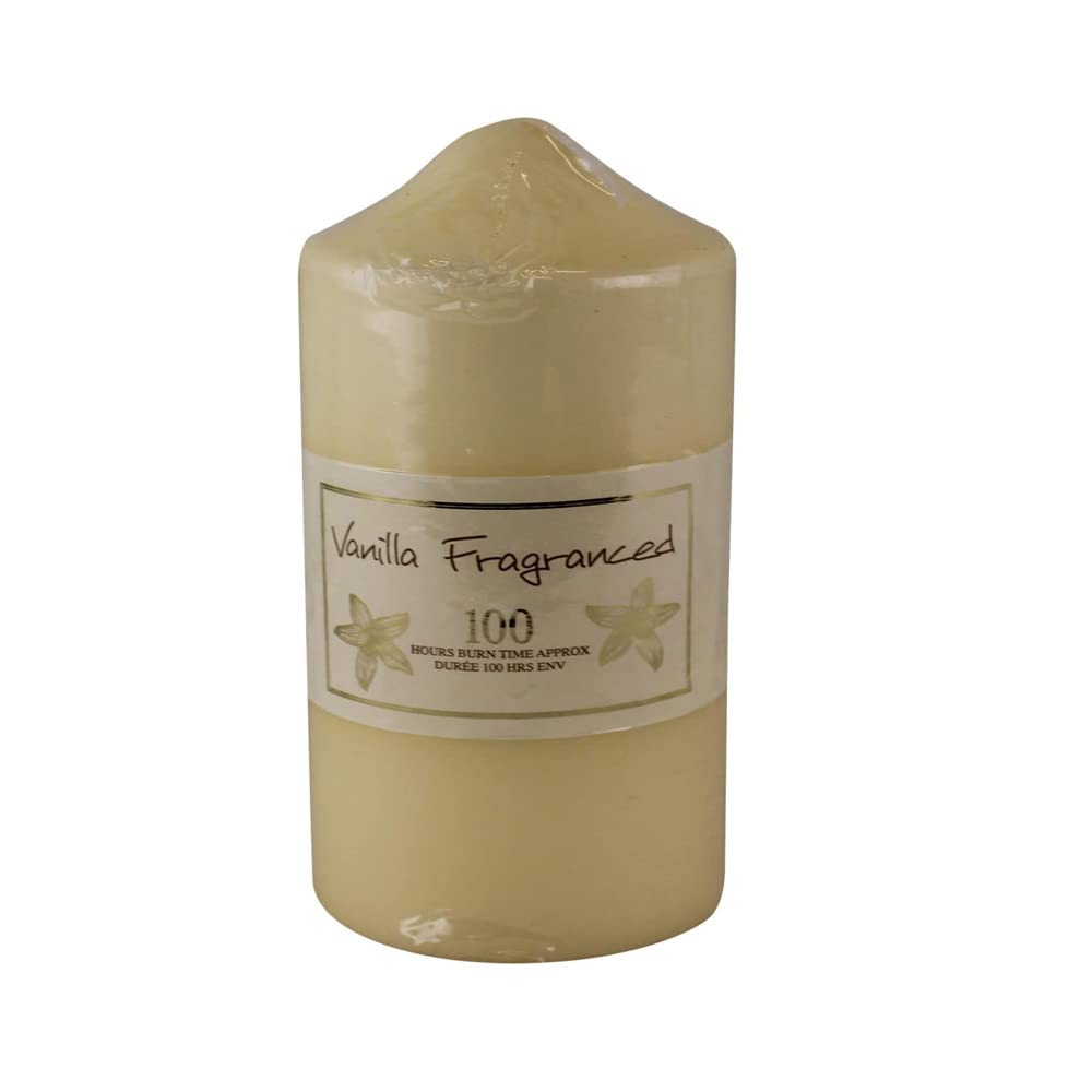 Pride Home & Garden 100 Hour Phg Premium Edition Vanilla Fragranced Pillar Candle | Stylish Long-Lasting Scented Pillar Candles | Classic Pillar Candles | Decorative Pillar Candles | Multipack (Single Pack, )