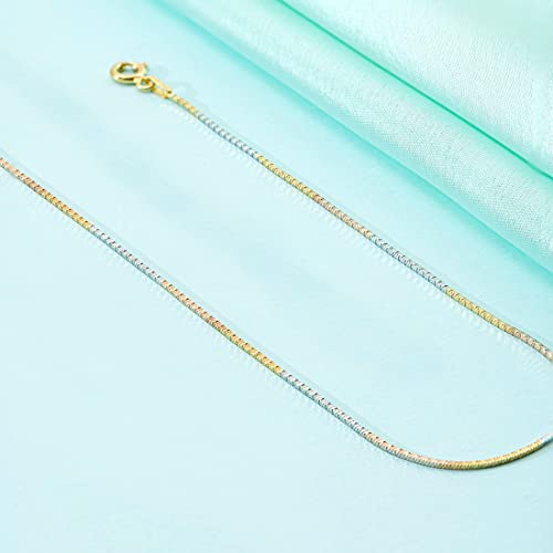 Image of ZAVYA 925 Sterling Silver Modest Minimal Triple Tone Plating Chain Anklet (Single) | Gift for Women & Girls | With Certificate of Authenticity & 925 Stamp