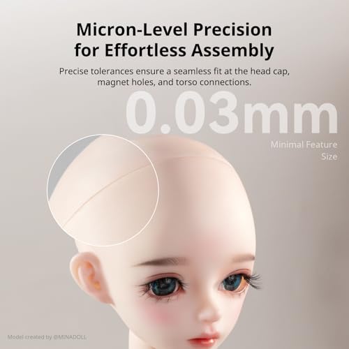 Image of ANYCUBIC BJD Wear-Resistant 3D Printer Resin, Anti-Impact Flexible Joint 3D Resin for Ball-Jointed Dolls, Ideal Skin Tone for Action Figures & Dolls, Mia White, 1kg