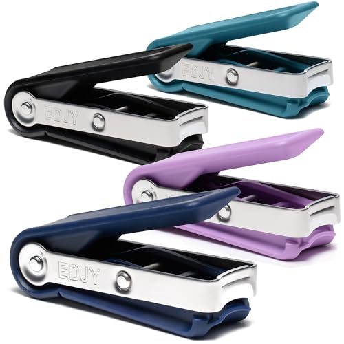 Image of EDJY Fingernail Cutter - Precision Stainless Steel Nail Cutter for Fingernails | Sharp Blade, Ergonomic Design, Durable & Rust-Resistant | Ideal for Men and Women | Multi Color | 4-Pack