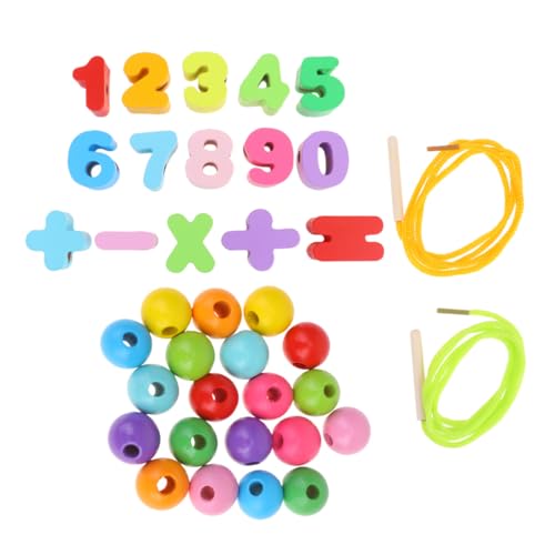 GARIOUANS 木製数字串珠 用手作りビーズ 紐通し知育 想像力と創造力を育む 素材使用