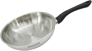 Fackelmann 681852 Bratpfanne 24 cm aus Edelstahl, Kochpfanne, für alle Herdarten, Induktion, ohne PFAS, Edelstahl 18-8, Grau, 24 x 5,5 cm