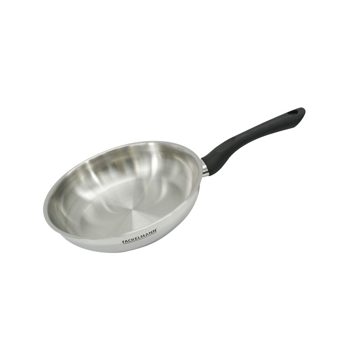 Fackelmann 681852 Poêle 24 cm en inox, Poêle tous feux, induction,​sans PFAS, Acier inoxydable 18-​8, Gris, 24 x 5,​5 cm
