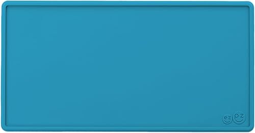 Miniatura 5 de ezpz Tiny Collection Set (azul) - Mantel individual 100% de silicona, taza y cuchara para primeros alimentos + destete LED para bebés + purés -