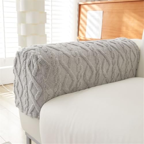 Hearda Sofa Armrest Protectors 2PCS, Plush Jacquard Armrest Covers Stretchy Chair Couch Arm Protector Stretch Fit, Sofa Arm Caps Slipcovers, for Armchairs, Sofas, Non-Slip Armchair (2pc,Anthracite)