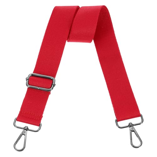 Image of uxcell Wide Shoulder Strap, 3.8cm Adjustable Purse Strap Replacement Crossbody Strap for Shoulder Bag Wallets, Red, Black Pull Core Buckle