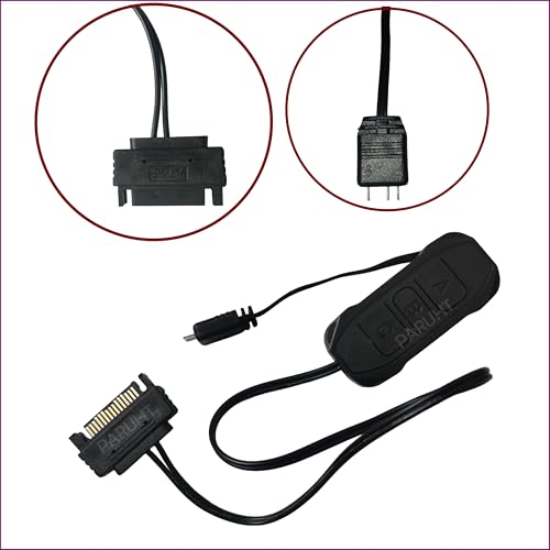 Image of ARGB Controller 5V 3-Pin RGB Controller with Built-In Lighting Modes, SATA Power Supply, Remote Button Control for ARGB Fans, Light Strips, Lighting Boards Black RGBCC-1