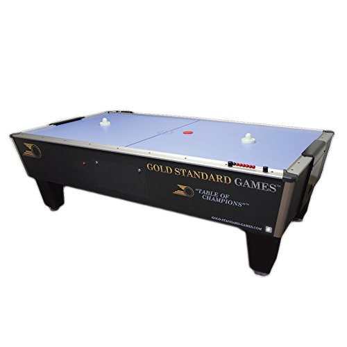 Gold Standard Games Tournament Pro Air Hockey Table - 8' - Light Blue - Free Play - Manual Scoring