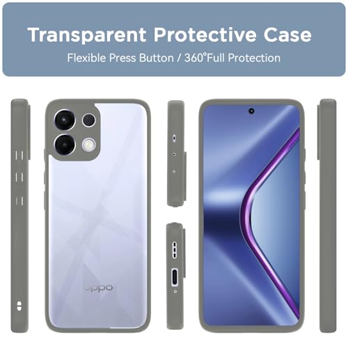 Image of Pikkme Back Cover Compatible with Oppo K13 5G Shockproof Sleek Hybrid Armor Bumper Case(Grey)