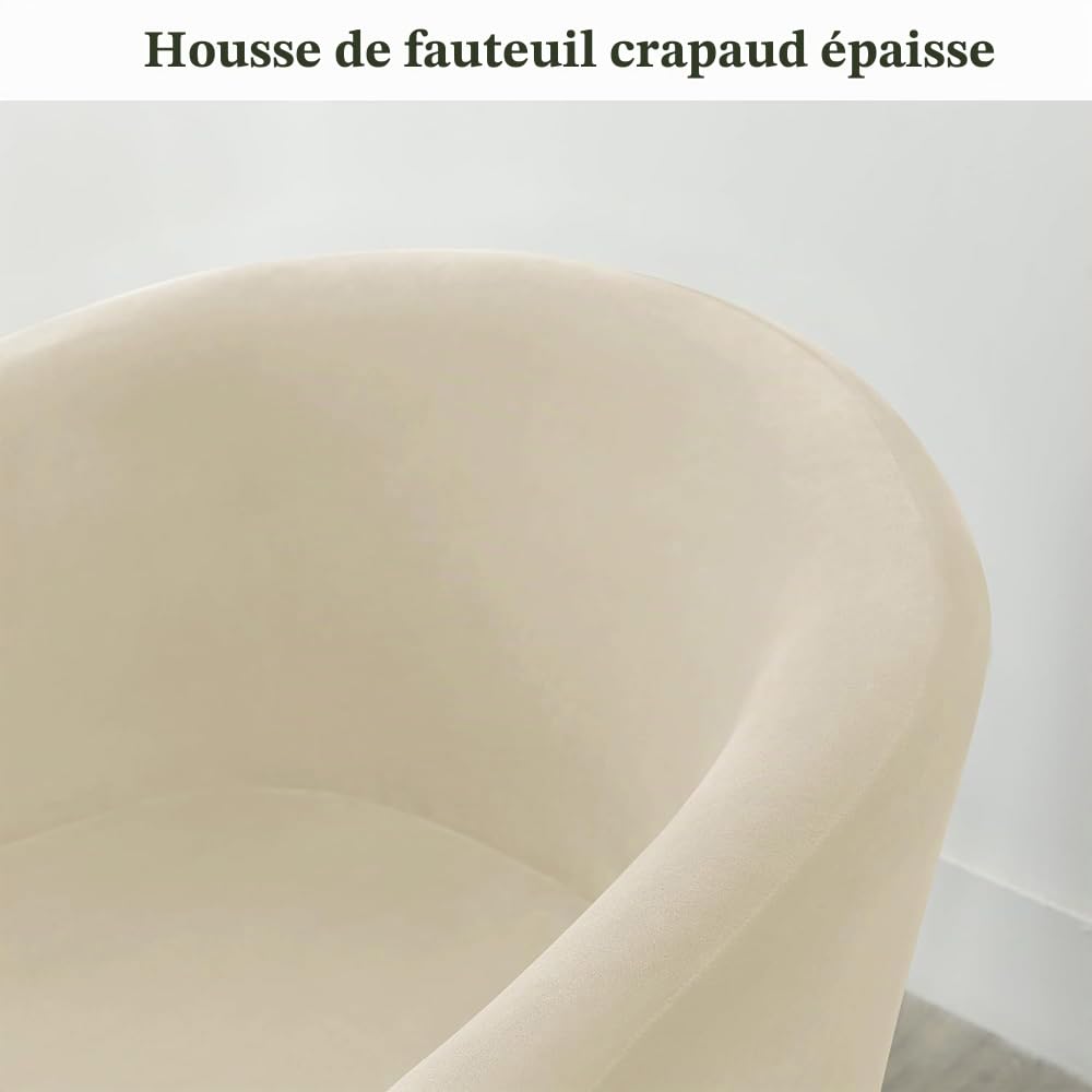Housse de Fauteuil Chesterfield Housses Fauteuil Cabriolet de Club 1 Place en Velours Housse pour Chaise Tullsta Extensible Beige Jaune