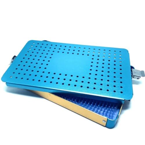 Boîte de stérilisation chirurgicale en aluminium avec tapis silicone