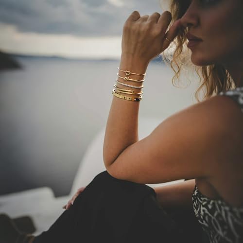 18 K Gold Plated Love Bangle Bracelet Stack Cuff Jewelry for Women Jewelry Set for Women Gift with Box3