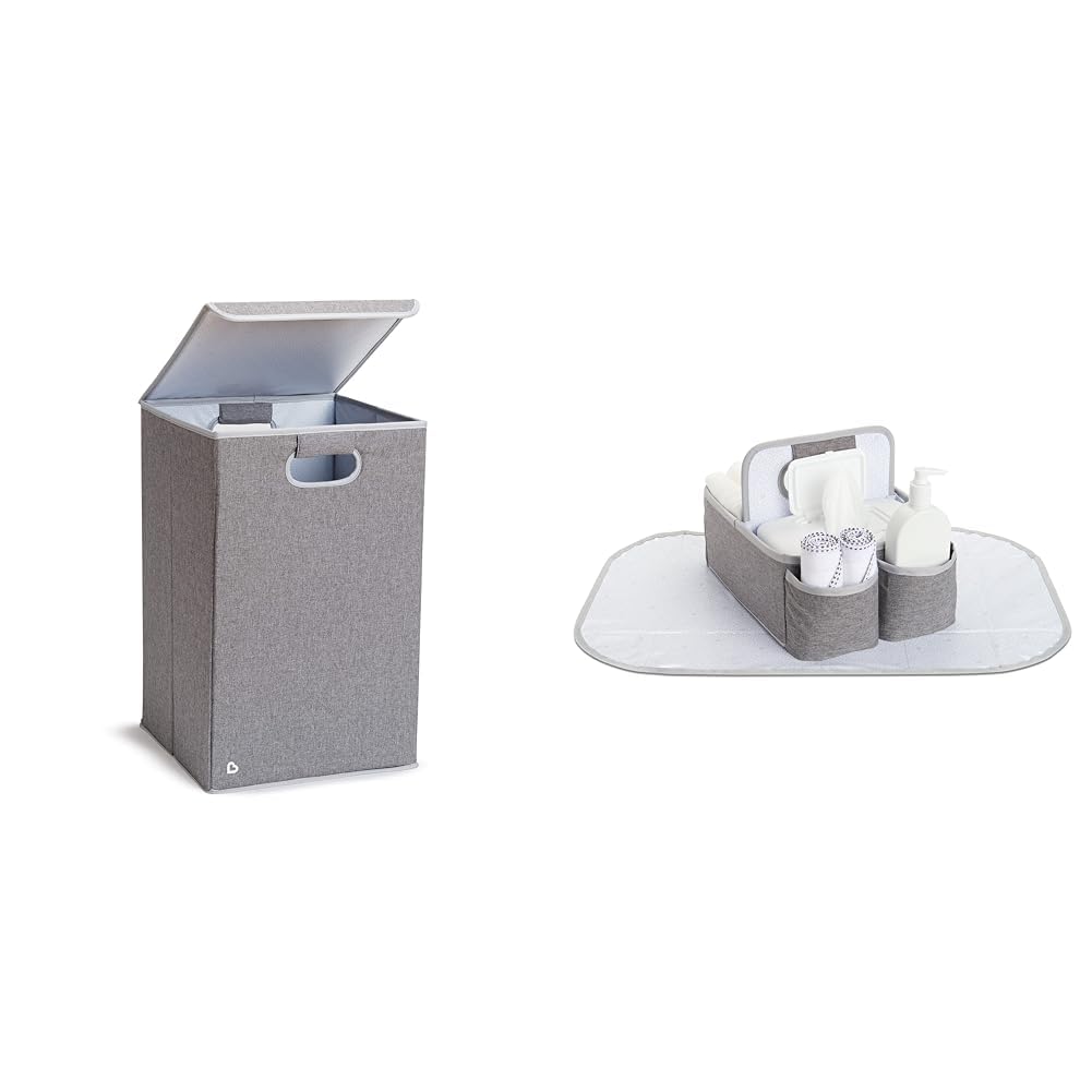 Munchkin Hamper Laundry Organizer and Portable Diaper Caddy, Grey