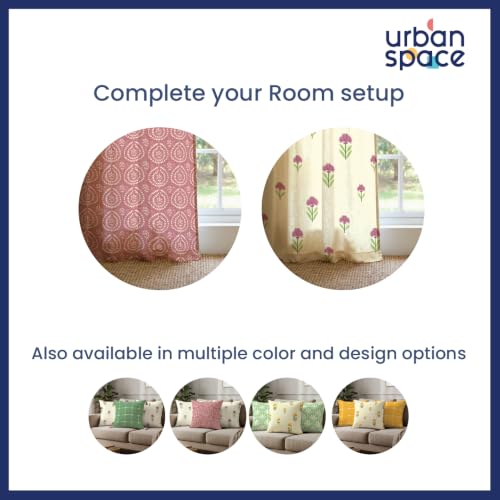 Image of Urban Space Decorative Cotton Cushion Cover Set of 3, 16 Inch X 16 Inch Cushion Covers for Sofa, Bedroom, Living Room (Aster Pink and Canopy Clay Pink, Cushion Cover 40Cm X 40Cm, Set of 3)