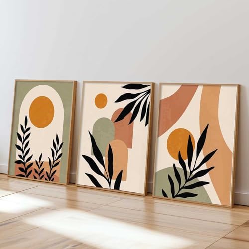 Image of Kalit Kala Decor Boho Art Home Decoration Paintings With Frame For Living Room Bed Room Hotel Wall Decor Digital Reprint Set of 3 (19X25 inch)