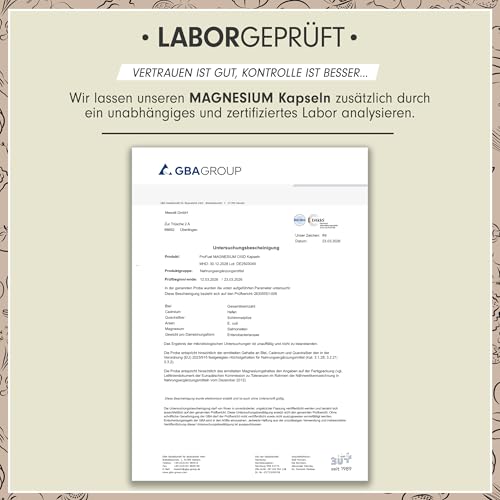 Magnesium Kapseln 730x - 668mg Magnesiumoxid, davon 400mg Magnesium pro Kapsel - sehr hoher Magnesiumgehalt (60%) - Laborgeprüft mit Zertifikat - 100% vegan - 2x365 Magnesiumkapseln 5