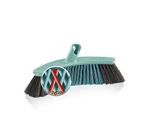 Leifheit Allroundbesen Xtra Clean Collect 30 cm, X-Borsten für gründlicheres Fegen, Kehrbesen mit Borsten aus Kunststofffaser, Feger ohne Stiel, Laminatbesen mit Sichelform und Click-System