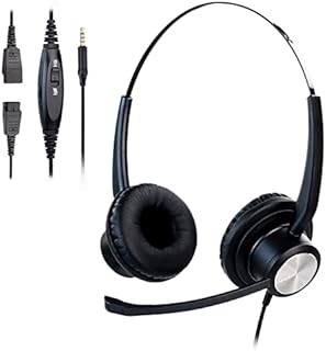 Jaracom Cell Phone Headset with Microphone and Volume Control, Mic Mute 3.5mm Headset for Smartphones Tablets Laptop Computer, Comfort-Fit