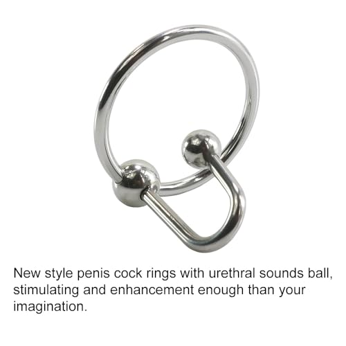 Stainless-Steel-Penis-Cock-Ring-Urethral-Plug-Steel-Balls-Penis-Rings-Sex-Toys-Metal-Ring-Sex-Toys-for-Men-Delay-Ejaculation-098-inch
