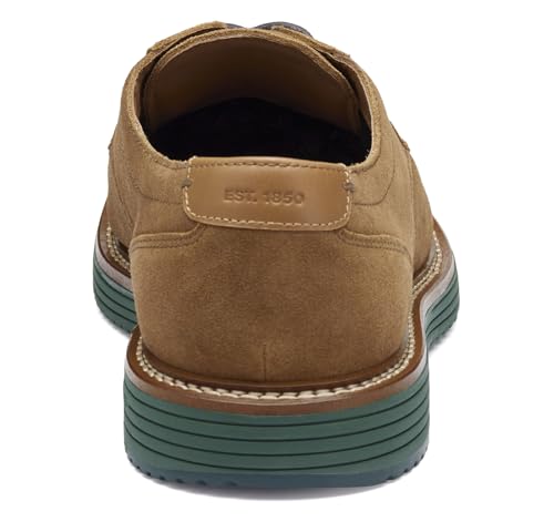 Johnston & Murphy Men's Hodges Plain Toe Lace-up Shoe, Snuff Suede, 10 M3