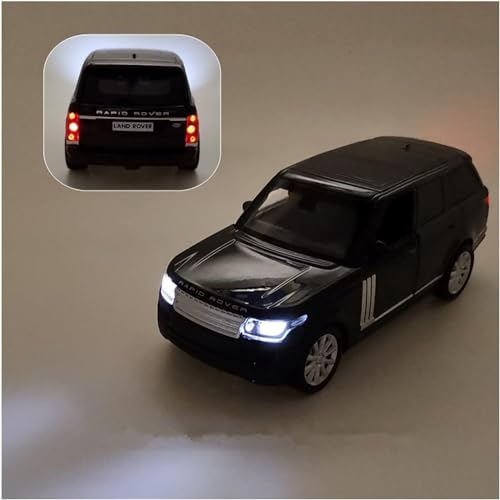 Image of 1:32 Scale Range Rover SUV Toy Car|Metal Diecast Car for Kids with Openable Doors, Sound, Light Effects (Black)
