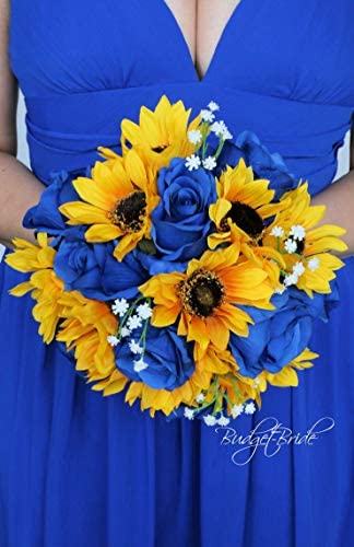 Laelfe 12 Pcs Royal Blue Roses Artificial Flowers - Image 4