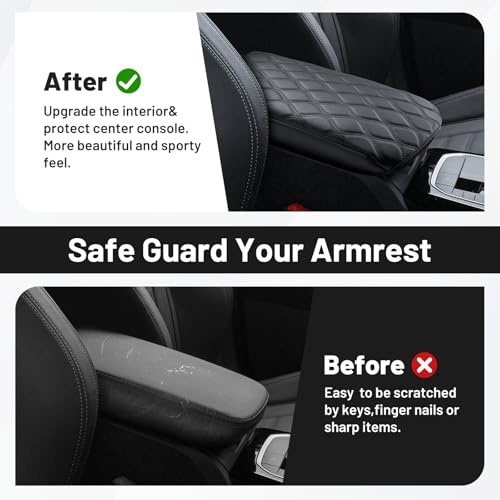 Image of Autorder Center Console Cover for 2018-2024 BMW X3 /BMW X4 2019-2025, Accessories Armrest Cushion Cover Nappa Leather Middle Console Covers X3 Console Cushion Pad Anti-Scratch
