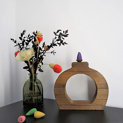 Backflow Incense Burner Waterfall For Incense Cones, Wooden Incense Holder With 25 Free Incense Cones For Yoga Meditation And Home Decor #TOP1