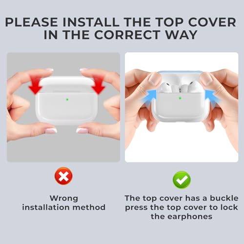 EQD für AirPods Pro 3 Hülle, Klare weiche transparente stoßfeste Abdeckung, kompatibel mit AirPods Pro 3 Case (2025), kompatibel mit drahtloser Aufladung, Weiß