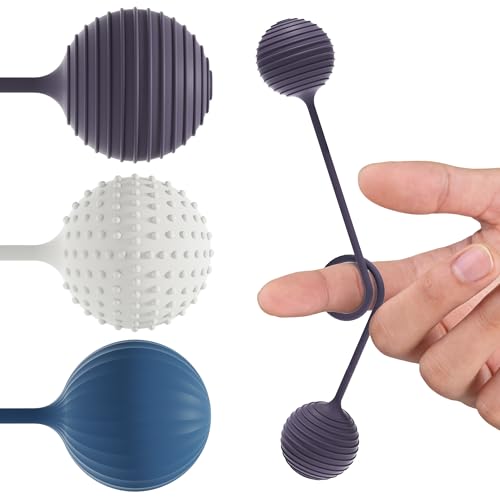 3 Pack Begleri Fidget Beads for Stress Relief & Skill Play Silicone Worry Beads Fidget Toy Unique Sensory Texture for Men Women Teens Portable Home Office Desk Toy for Focus and Relaxation
