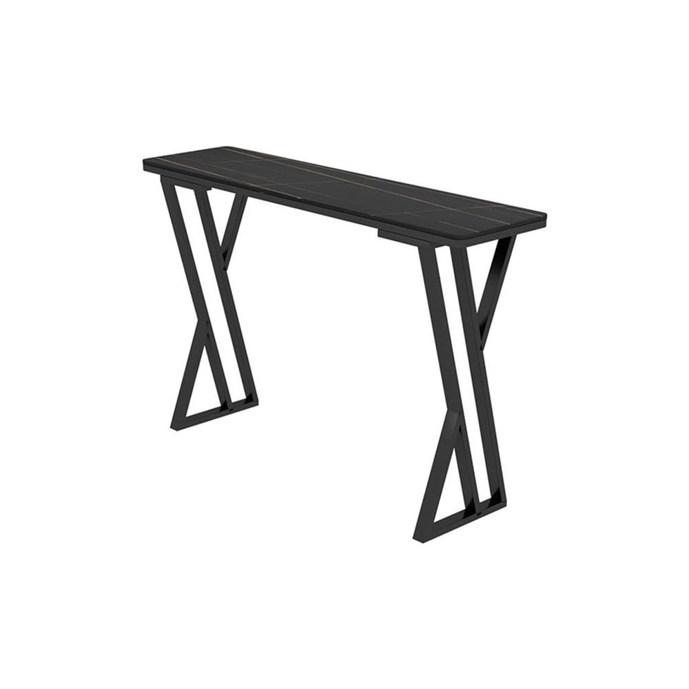 Table de Bar Table de Bar étroite en marbre Noir for Balcon, Salon, cloison, Table pub Haute(180 * 40 * 105cm)