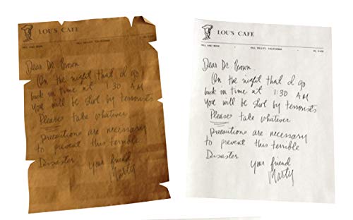 Marty McFly written warning letters to Doc Brown with 1955 Lou's Cafe/Hill Valley letter novelty mov - coolthings.us