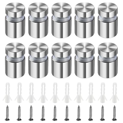 Lyeteung 10 PCS 16×20 mm Standoff Fixings, Stainless Steel Advertising Screw, Sign Standoff Screws