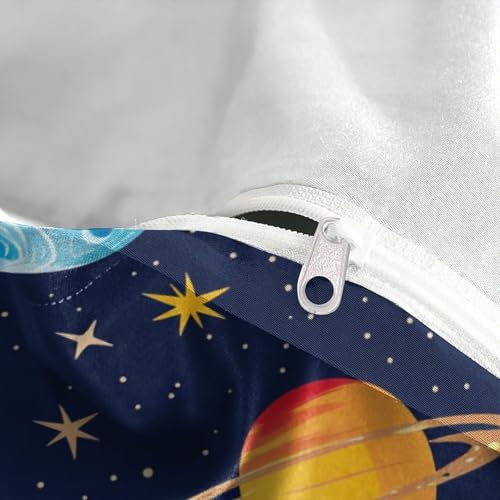 Parure de lit galaxie 260x220 cm avec housse de couette zippée en microfibre - 8