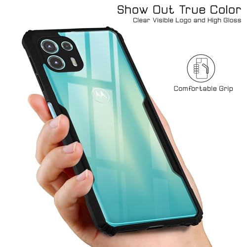 Image of Jkobi Back Case Cover for Motorola Moto Edge 20 Fusion (Shockproof with Polycarbonate Clear Panel | Professional Black)
