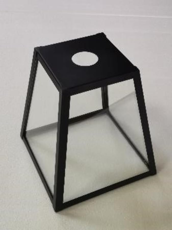 Image of Litex Industries: No Neck Square Metal Matte Black Pendant Lighting Fixture with Clear Glass