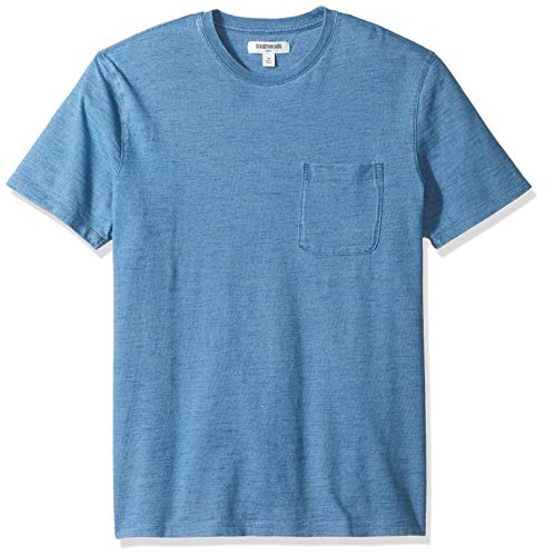 Amazon Brand - Goodthreads Men's Short-Sleeve Indigo Crewneck Pocket T-Shirt, Light Wash, Medium