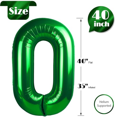 Green Number 27 Balloon 40 inch, 27 Number Balloons, 27th Green Birthday Decorations, 27 Year Old Women Men Green Party Supplies, St. Patrick's Day Games Theme Birthday Decorations - 5