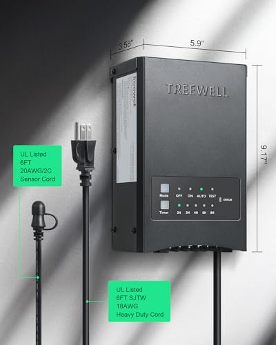 Image of 300W Low Voltage Landscape Transformer, Outdoor Landscape Lighting Transformer with Photocell Sensor & Timer, 120V AC to 12V /15V AC Weatherproof Transformer for Spotlight, Pathway Light