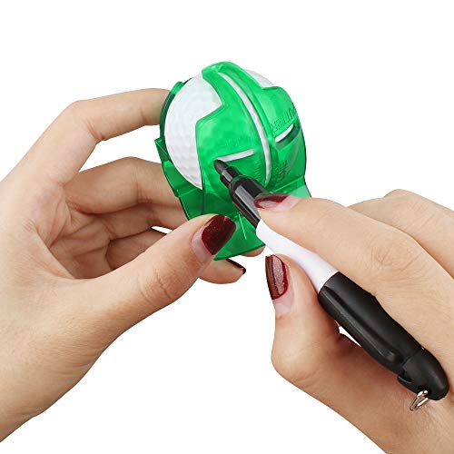 Dadabig 6 Stück Golf Alignment Tool, Golf Ball Liner Marker Golfball Strichzeichnung Golfball Ausrichtungswerkzeug Liner Kugelmarkierung Clips für grafische Markierungen Linie mit 4 Golf Marker (Grün)